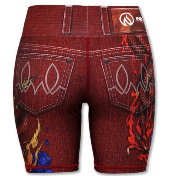 INKNBURN WOMEN'S RED RYU 6" SHORTS size 14 - Picture 3 of 5